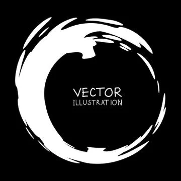 Vector ink shape. Circle element. Round brush stroke. Stock Illustration