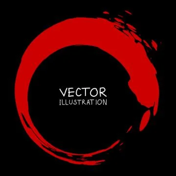 Vector ink shape. Circle element. Round brush stroke. Stock Illustration