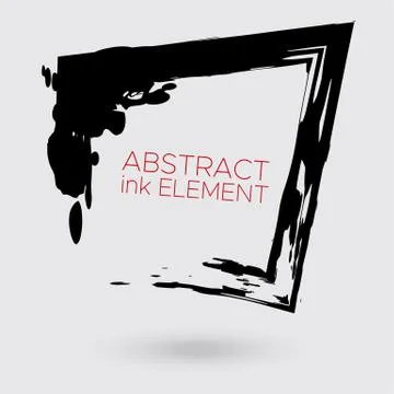 Vector ink shape. Square element. Rectangle brush stroke. Stock Illustration