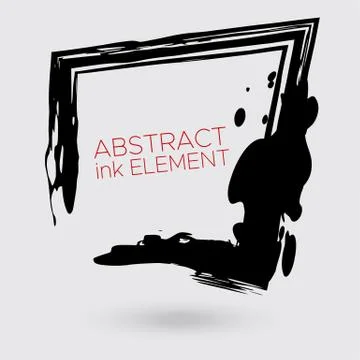 Vector ink shape. Square element. Rectangle brush stroke. 스톡 일러스트