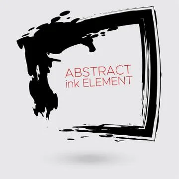 Vector ink shape. Square element. Rectangle brush stroke. Illustrazione stock