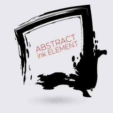 Vector ink shape. Square element. Rectangle brush stroke. Illustrazione stock