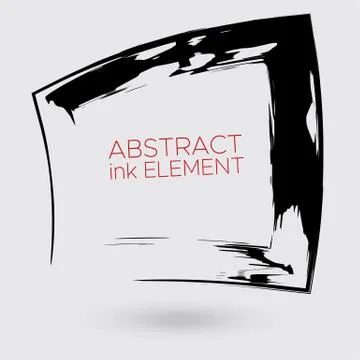 Vector ink shape. Square element. Rectangle brush stroke. Illustrazione stock