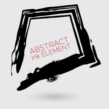 Vector ink shape. Square element. Rectangle brush stroke. Stock Illustration