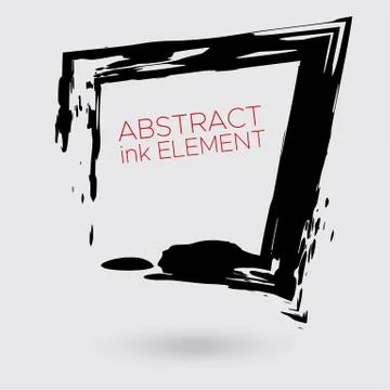 Vector ink shape. Square element. Rectangle brush stroke. Stock Illustration