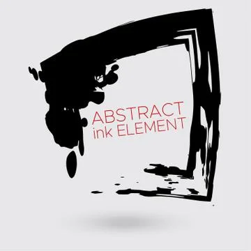 Vector ink shape. Square element. Rectangle brush stroke. Stock Illustration