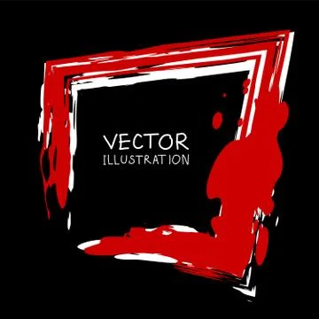 Vector ink shape. Square element. Rectangle brush stroke. Illustrazione stock