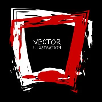 Vector ink shape. Square element. Rectangle brush stroke. Stock Illustration