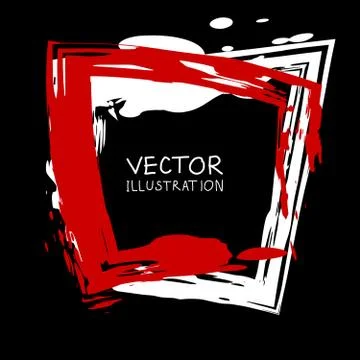 Vector ink shape. Square element. Rectangle brush stroke. Stock Illustration