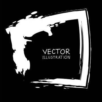 Vector ink shape. Square element. Rectangle brush stroke. 스톡 일러스트