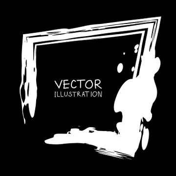 Vector ink shape. Square element. Rectangle brush stroke. Illustrazione stock