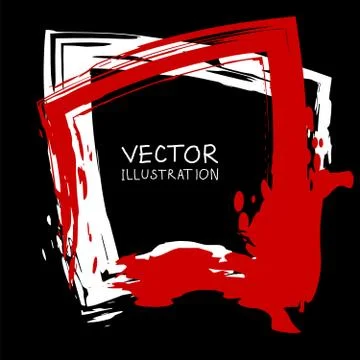 Vector ink shape. Square element. Rectangle brush stroke. Stock Illustration