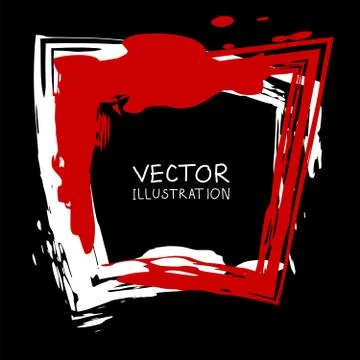 Vector ink shape. Square element. Rectangle brush stroke. Stock Illustration