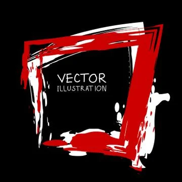 Vector ink shape. Square element. Rectangle brush stroke. Stock Illustration