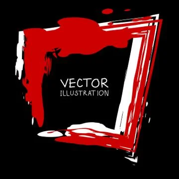 Vector ink shape. Square element. Rectangle brush stroke. Stock Illustration