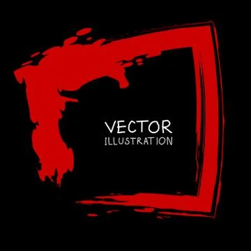 Vector ink shape. Square element. Rectangle brush stroke. Stock Illustration