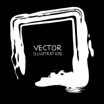 Vector ink shape. Square element. Rectangle brush stroke. Stock Illustration