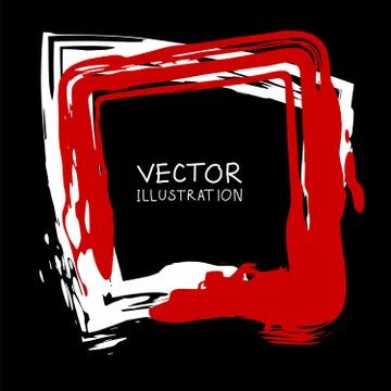 Vector ink shape. Square element. Rectangle brush stroke. Stock Illustration