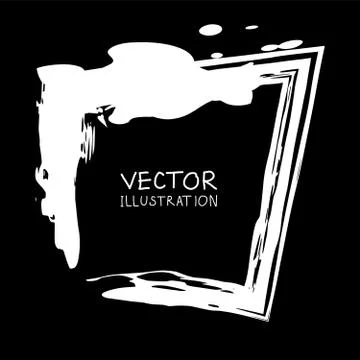 Vector ink shape. Square element. Rectangle brush stroke. 스톡 일러스트