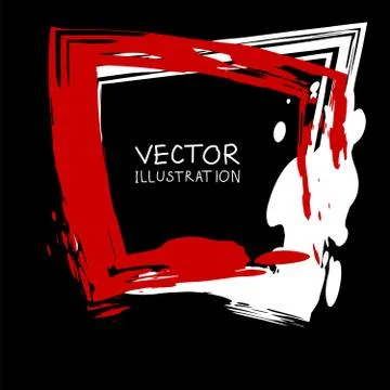 Vector ink shape. Square element. Rectangle brush stroke. 스톡 일러스트