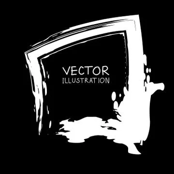 Vector ink shape. Square element. Rectangle brush stroke. Illustrazione stock