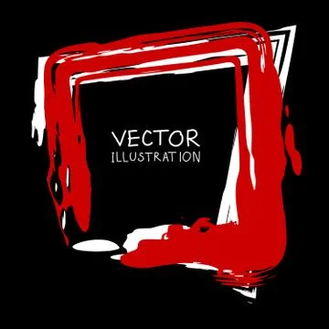 Vector ink shape. Square element. Rectangle brush stroke. Stock Illustration