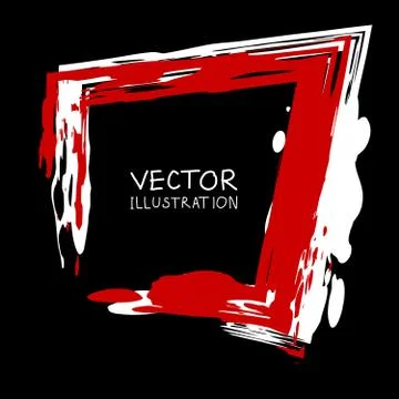 Vector ink shape. Square element. Rectangle brush stroke. Stock Illustration