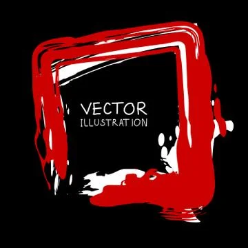 Vector ink shape. Square element. Rectangle brush stroke. Illustrazione stock
