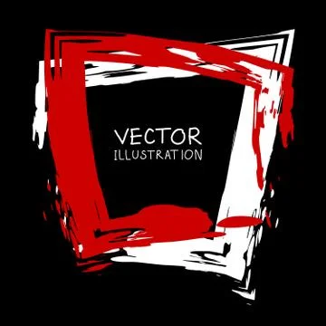 Vector ink shape. Square element. Rectangle brush stroke. 스톡 일러스트