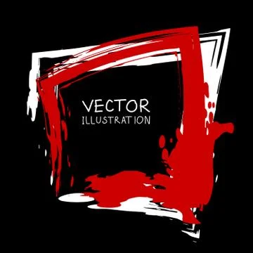 Vector ink shape. Square element. Rectangle brush stroke. Illustrazione stock