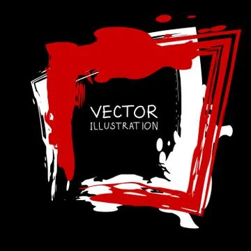 Vector ink shape. Square element. Rectangle brush stroke. Stock Illustration