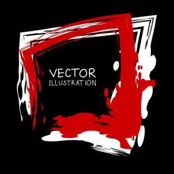 Vector ink shape. Square element. Rectangle brush stroke. Stock Illustration