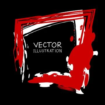 Vector ink shape. Square element. Rectangle brush stroke. Stock Illustration