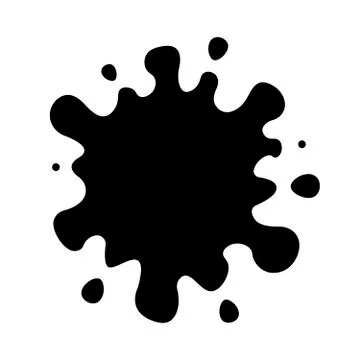 Vector ink splat icon. Paint splash monochrome flat symbol isolated. Spot sig Stock Illustration