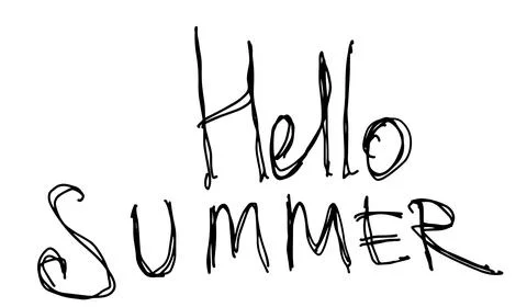 Vector inscription Hello summer. Multiple lines. Beautiful lettering Stock Illustration
