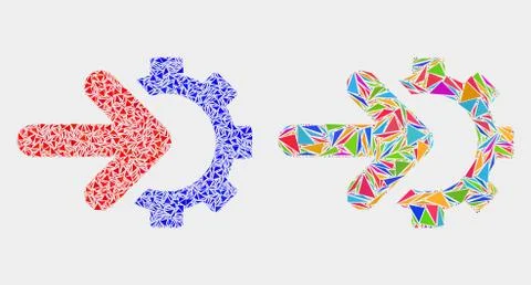 Vector Integration Gear Mosaic Icon of Triangle Items 스톡 일러스트