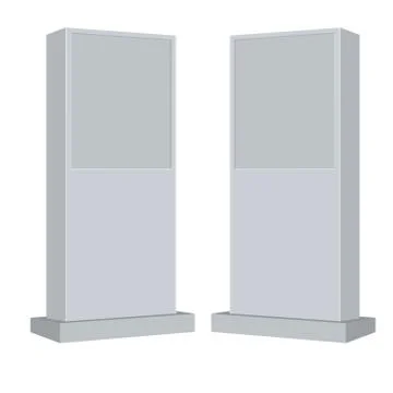 Vector Interactive Information Kiosk Terminal Stand Screen Display Console 스톡 일러스트