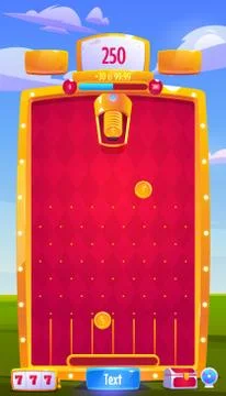 Vector interface of mobile arcade game with coins Stock Illustration