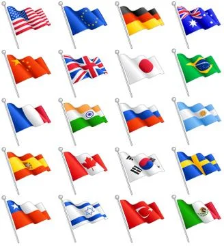 Vector International Flags Set Stock-Illustration