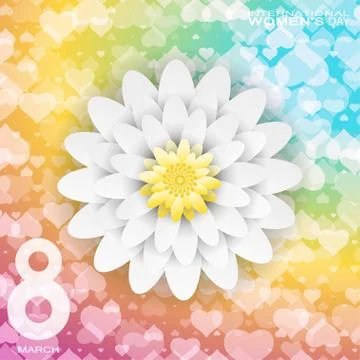 Vector International Women's Day gradient blue, yellow and pink background wi Stock Illustration