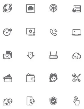 Vector internet service provider icon set Stock Illustration