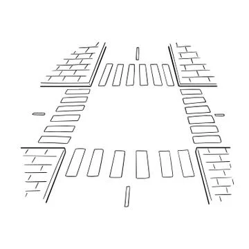 Vector of intersection road Stock Illustration