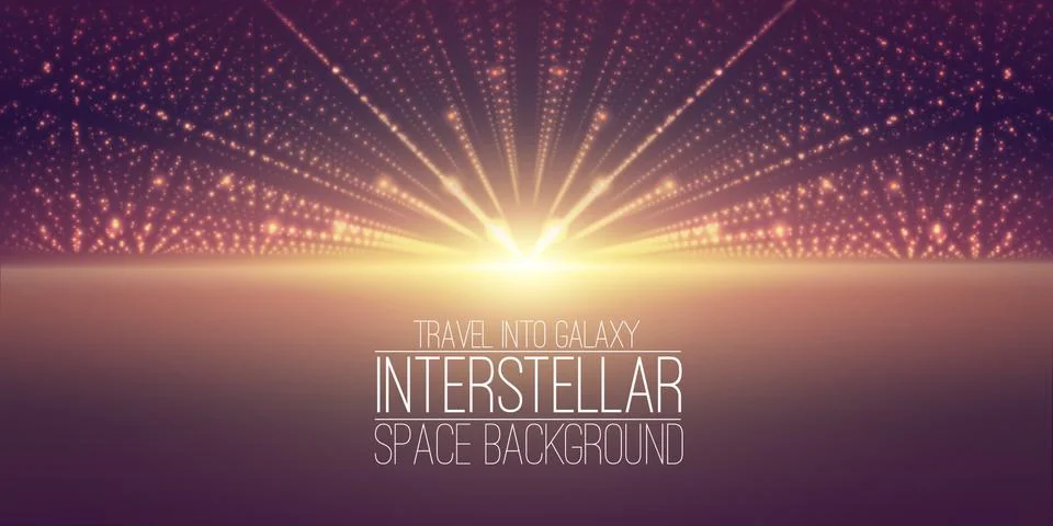 Vector interstellar space background.Cosmic galaxy illustration.Background with Illustrazione stock