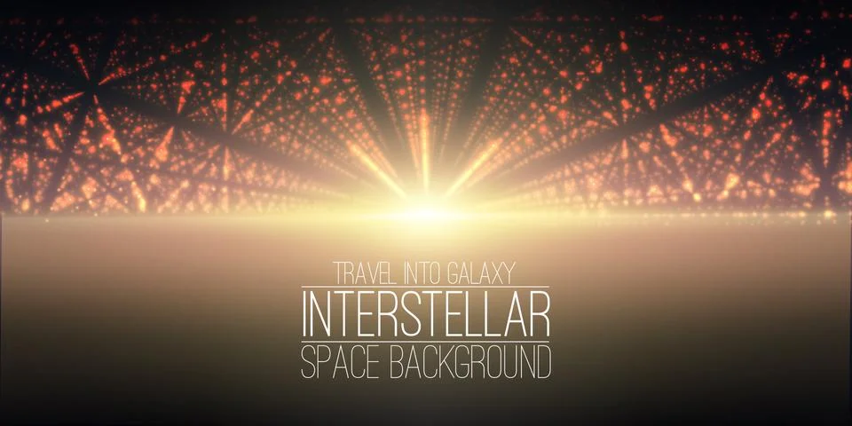 Vector interstellar space background.Cosmic galaxy illustration.Background with Illustrazione stock