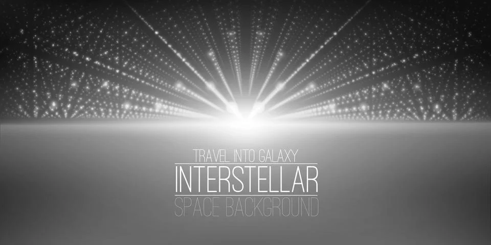 Vector interstellar space background.Cosmic galaxy illustration.Background with Illustrazione stock