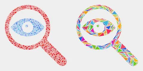 Vector Investigate Mosaic Icon of Triangle Items Stock Illustration