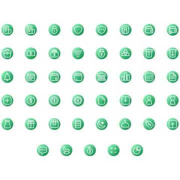Vector of Investment Icon Set. Perfect for user interface, new application. Stock Illustration