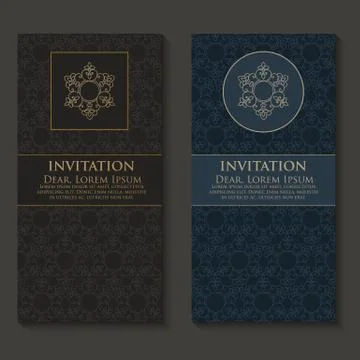 Vector invitation, cards with ethnic arabesque elements. Arabesque style desi 库存插图