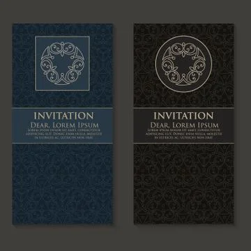 Vector invitation, cards with ethnic arabesque elements. Arabesque style desi 库存插图