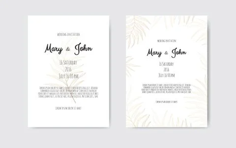 Vector invitation with gold floral elements. Luxury ornament template. greeting Illustrazione stock